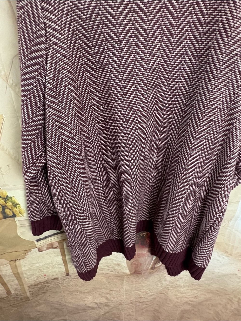NEW Lane Bryant Burgundy Marled Open-Front Cardigan - Picture 7 of 9